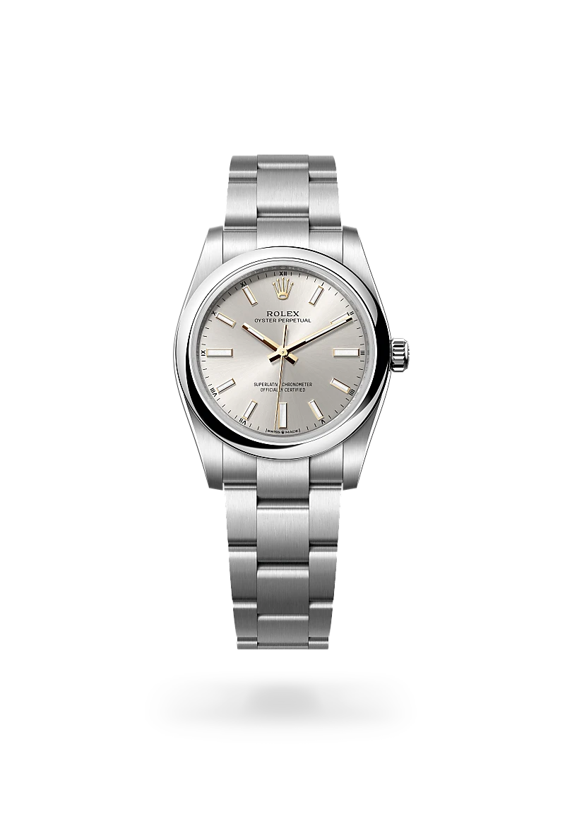 Rolex Oyster Perpetual 34 Oyster, 34 mm, acier Oystersteel - Joaillerie Jean Hardy