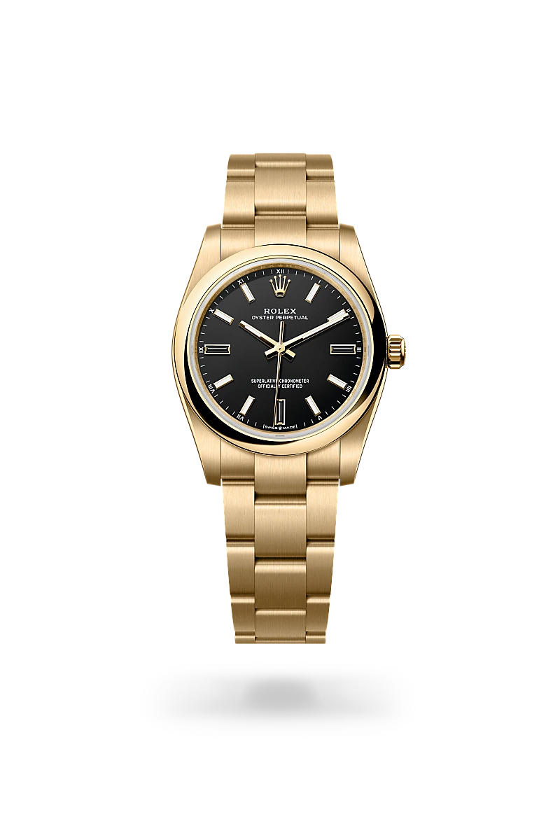 Rolex Oyster Perpetual 34 Oyster, 34 mm, yellow gold - Auberi - Rolex - Cap 3000