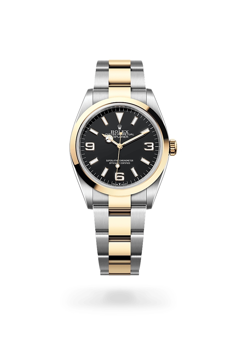 Rolex Explorer 36 Oyster, 36 mm, acier Oystersteel et or jaune - Maison Sainte-Catherine