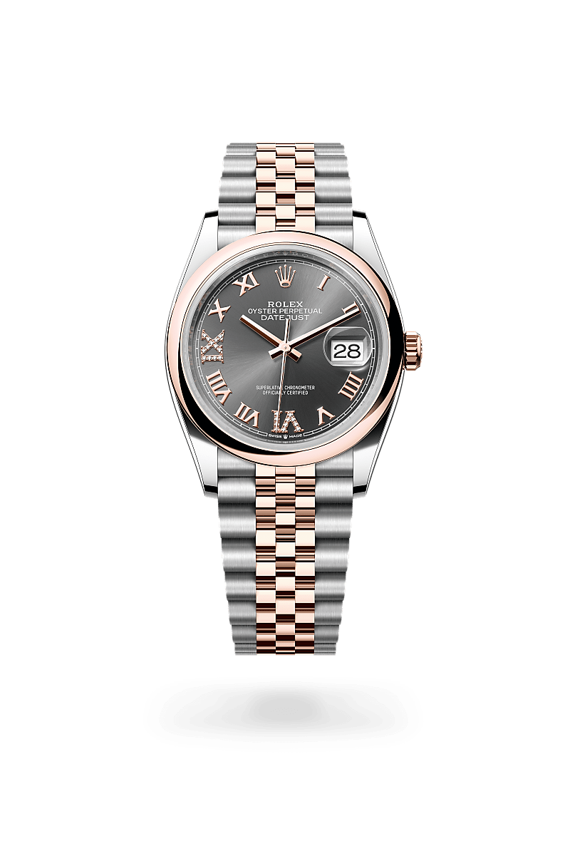 Rolex Datejust 36 Oyster, 36 mm, acier Oystersteel et or Everose - Joaillerie Veron Roques