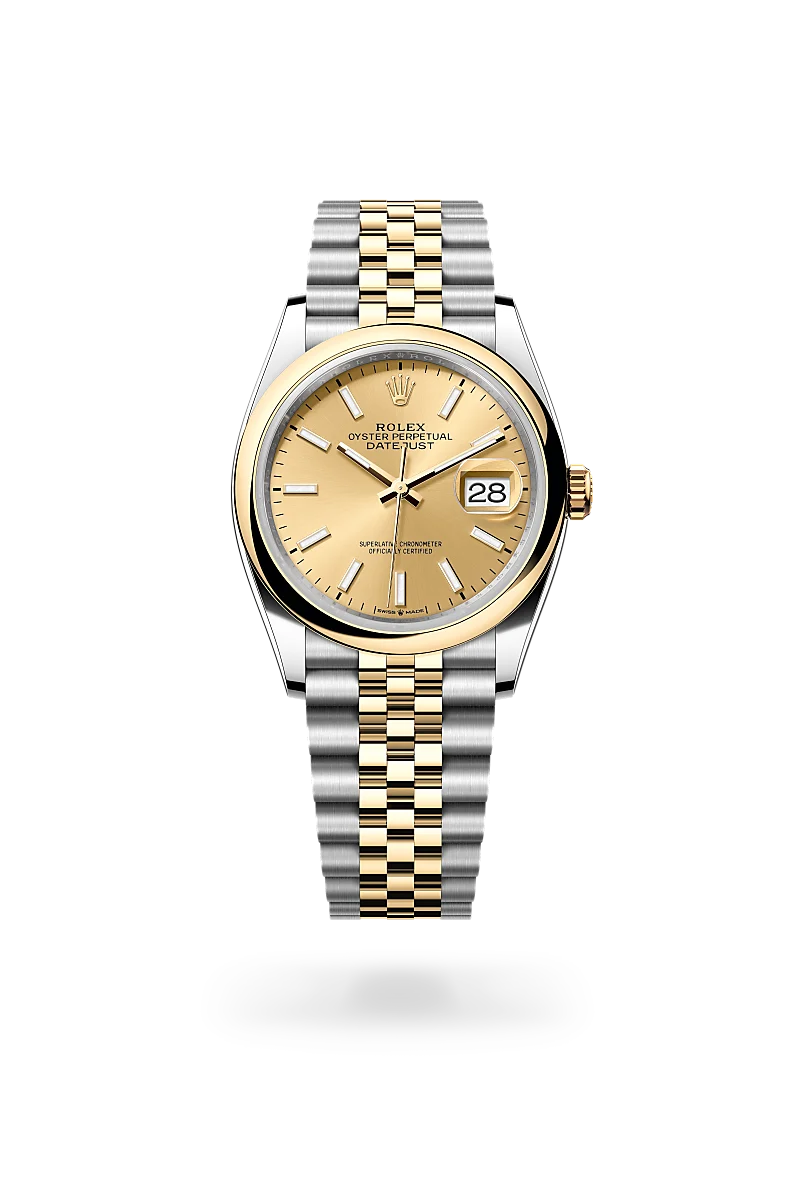 Rolex Datejust 36 in Yellow Rolesor - combination of Oystersteel and yellow gold M126203-0015 at Shemer Jewellers