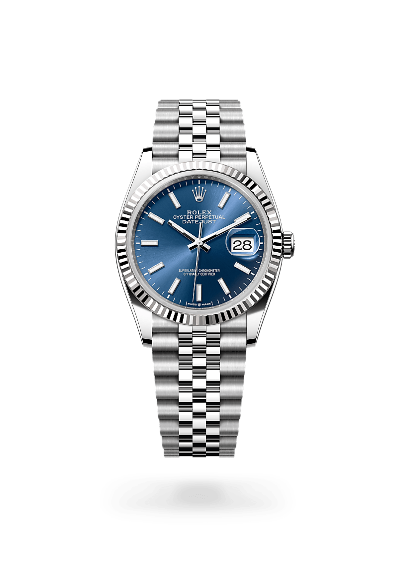 Rolex Datejust 36 Oyster, 36 mm, acier Oystersteel et or gris - Joaillerie Jean Hardy