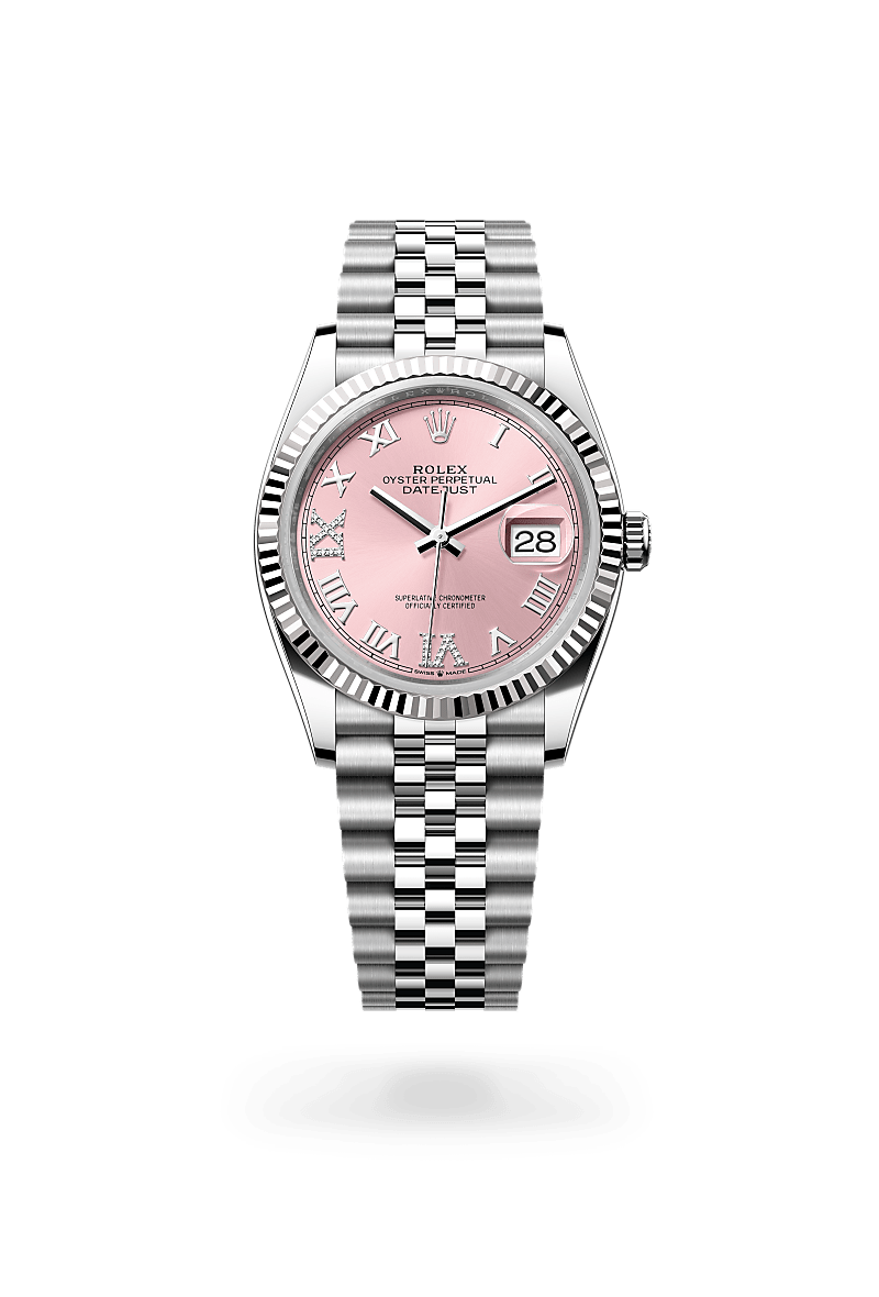 Rolex Datejust 36 Oyster, 36 mm, acier Oystersteel et or gris - Joaillerie Jean Hardy