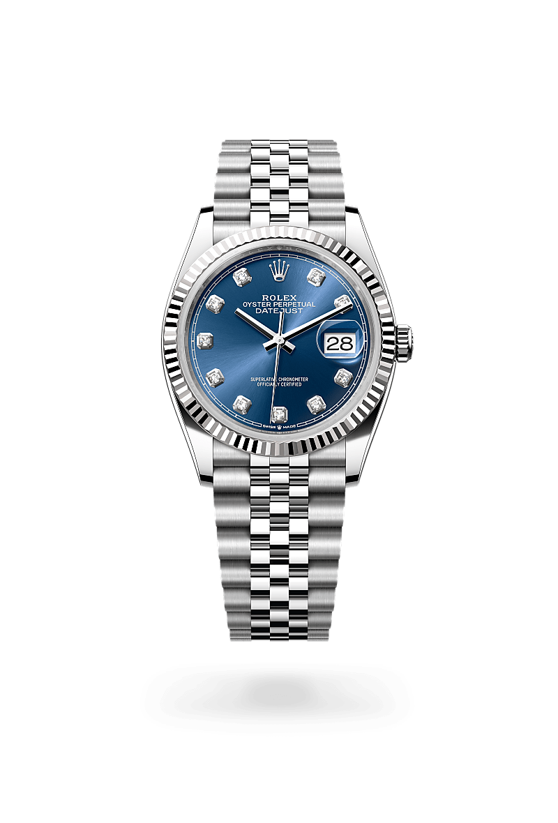 Rolex Datejust 36 Oyster, 36 mm, acier Oystersteel et or gris - Joaillerie Jean Hardy