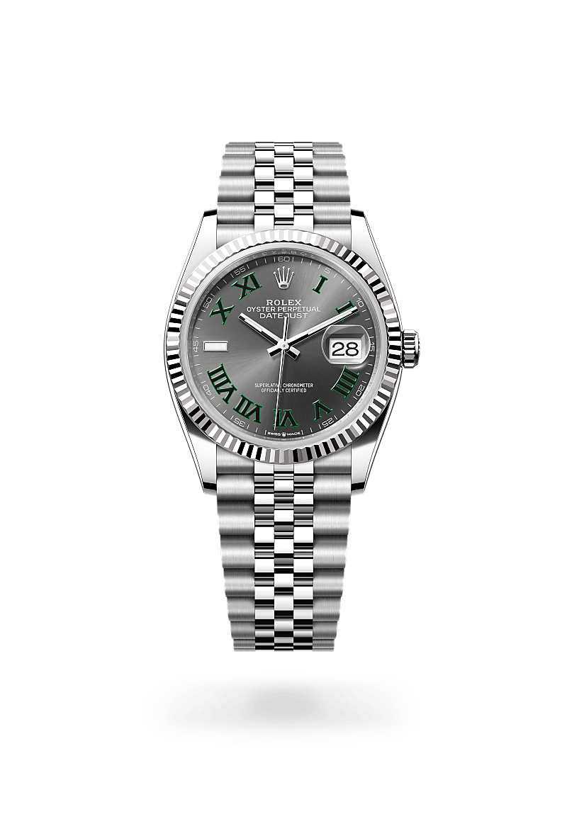 Rolex Datejust 36 Oyster, 36 mm, acier Oystersteel et or gris - Joaillerie Jean Hardy