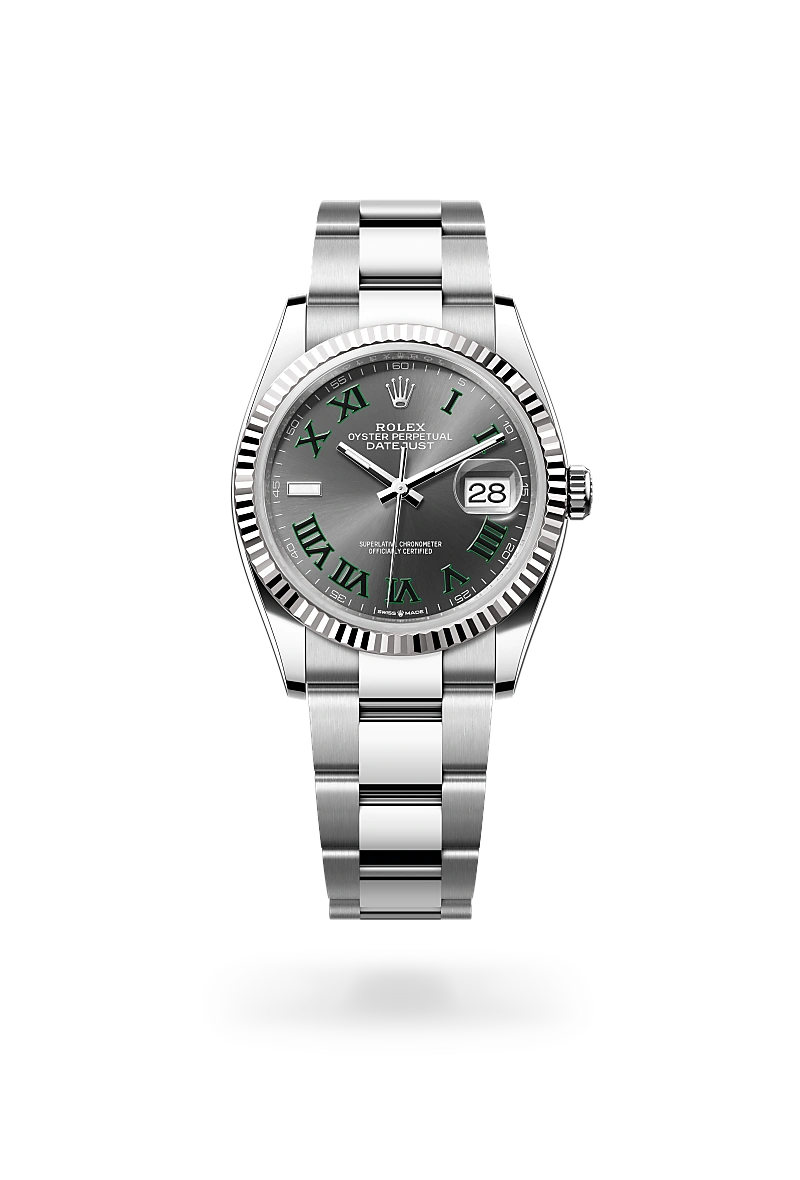 Rolex Datejust 36 Oyster, 36 mm, acier Oystersteel et or gris - Joaillerie Jean Hardy