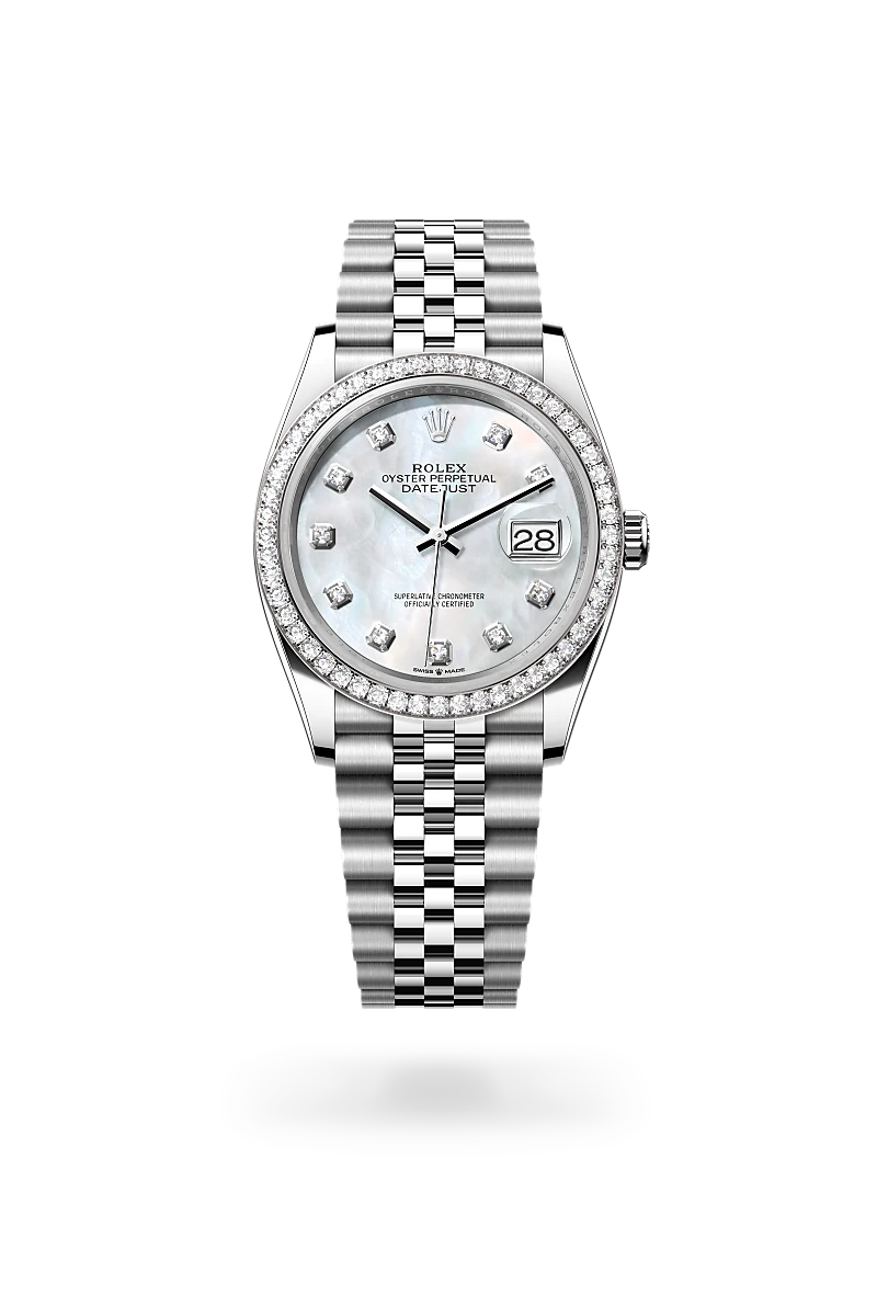Rolex Datejust 36 Oyster, 36 mm, Oystersteel, white gold and diamonds - El Khayyat Center