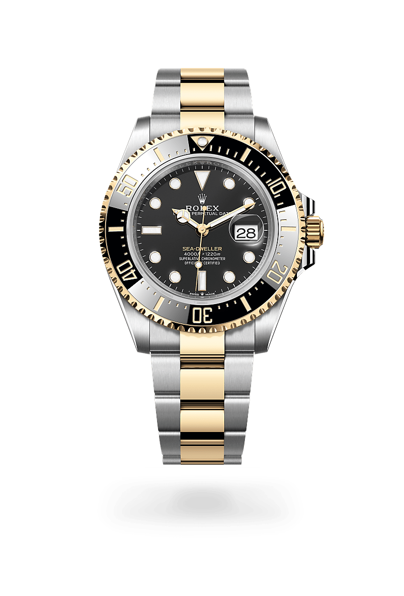 Rolex Sea-Dweller en Rolesor jaune – combinaison d’acier Oystersteel et d’or jaune M126603-0001 chez DOUX Joaillier