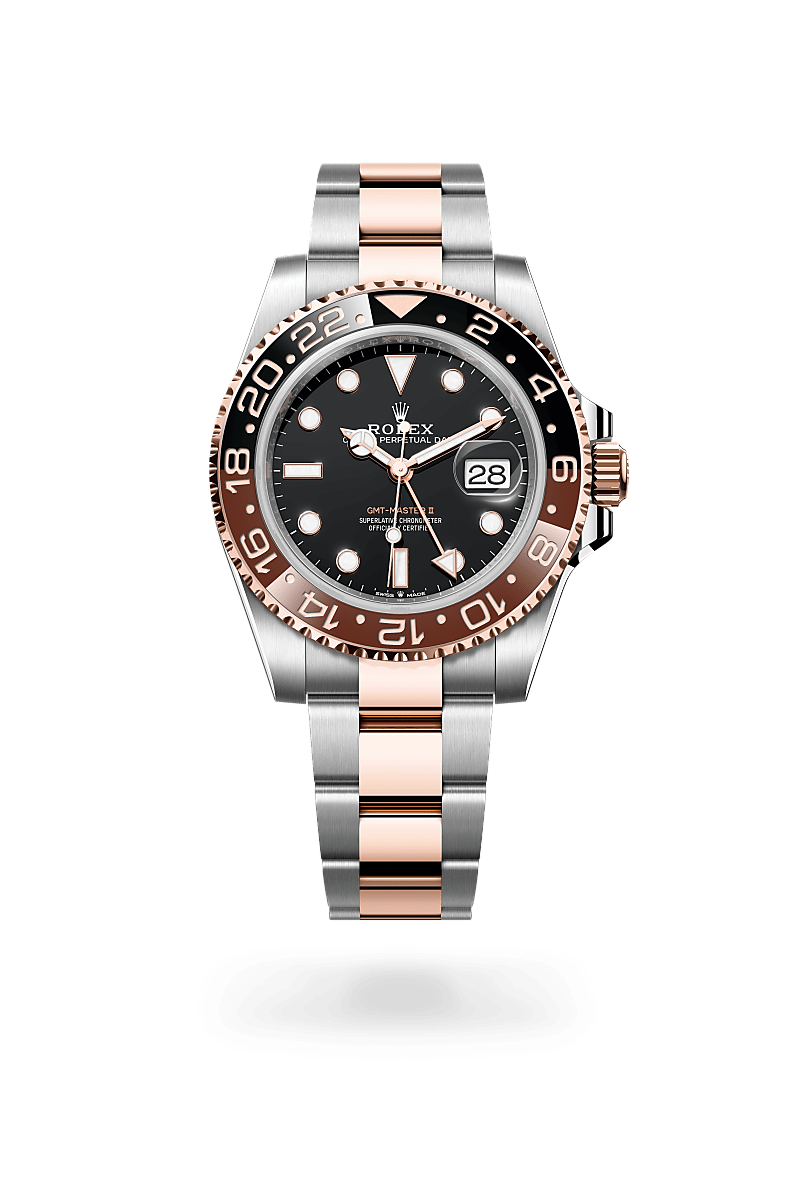 Rolex GMT-Master II en Rolesor Everose – combinaison d’acier Oystersteel et d’or Everose M126711CHNR-0002 chez Slaets