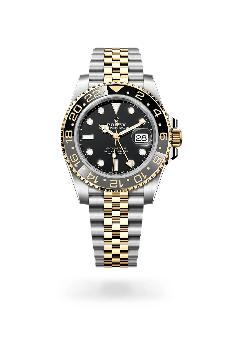 Rolex GMT-Master II en Rolesor jaune – combinaison d’acier Oystersteel et d’or jaune M126713GRNR-0001 chez Slaets