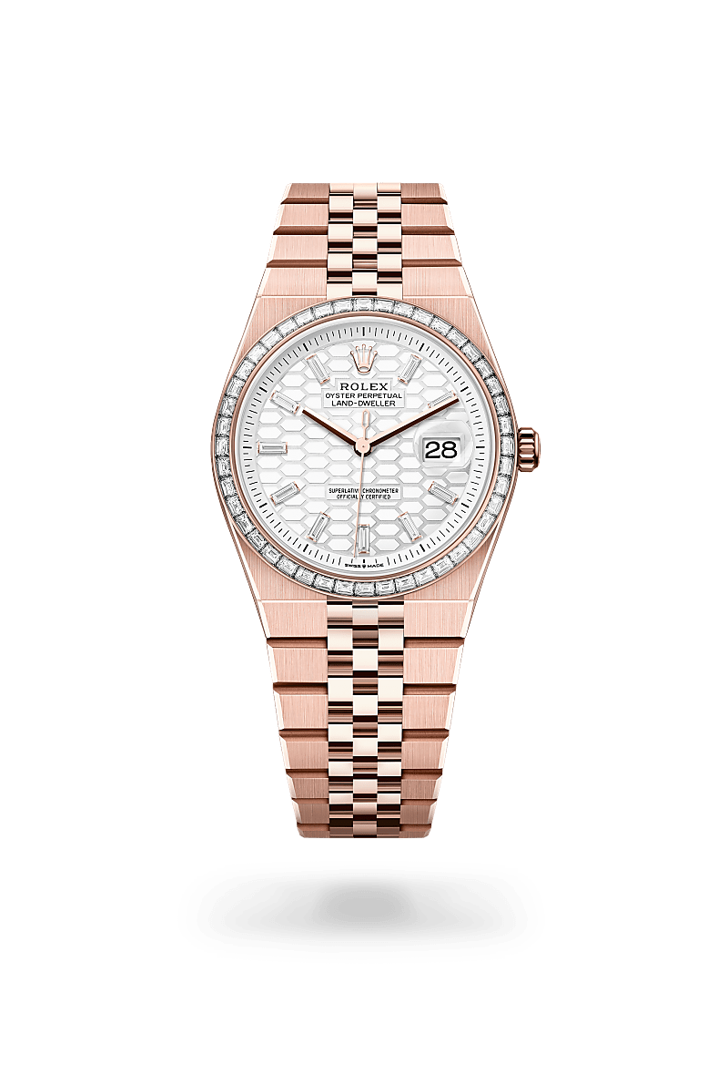 Rolex Land-Dweller 36 Oyster, 36 mm, Everose gold and diamonds - DOUX Joaillier Avignon