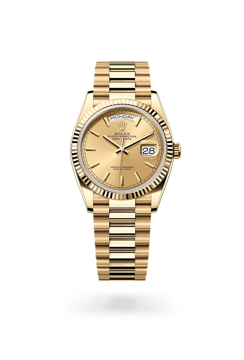 Rolex Day-Date 36 Oyster, 36 mm, or jaune - Dubail Paris - Vendôme
