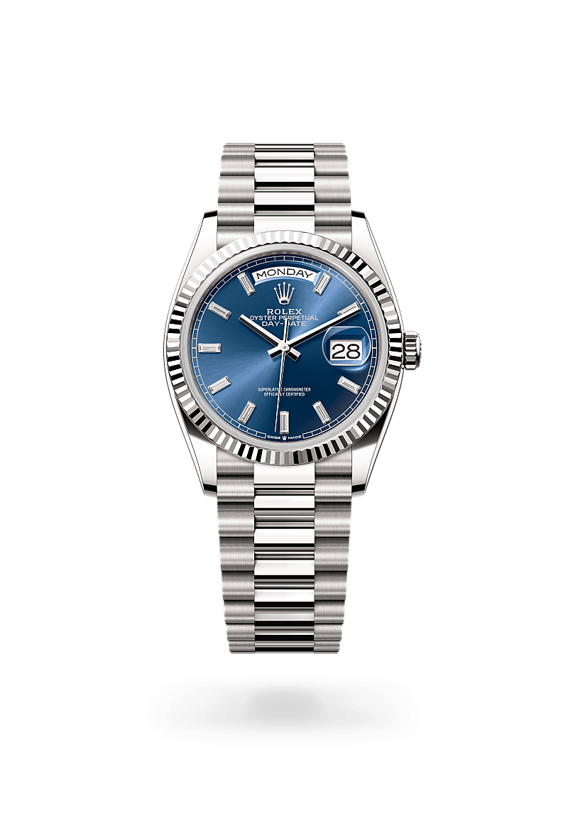 Rolex Day-Date 36 Oyster, 36 mm, or gris - Dubail Paris - Vendôme
