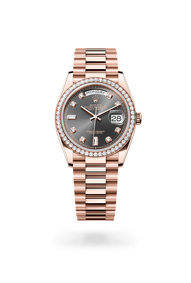Rolex Day-Date 36 Oyster, 36 mm, or Everose et diamants - Dubail Paris - Vendôme