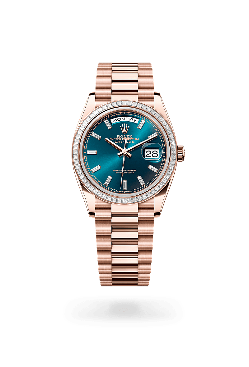 Rolex Day-Date 36 Oyster, 36 mm, or Everose et diamants - Dubail Paris - Vendôme