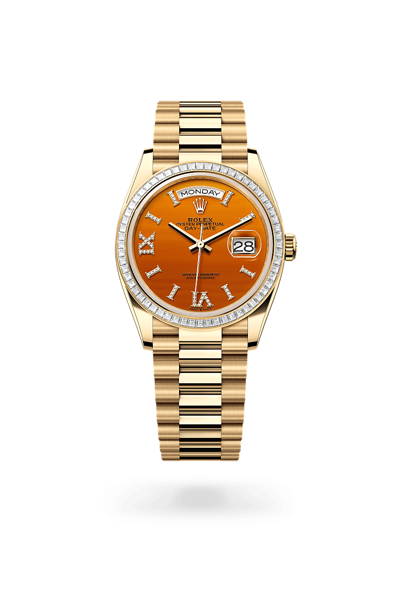 Rolex Day-Date 36 Oyster, 36 mm, or jaune et diamants - Dubail Paris - Vendôme