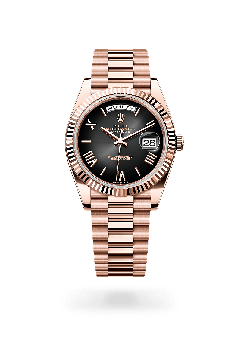Rolex Day-Date 40 in 18 ct Everose gold M228235-0055 at Alsirhan United