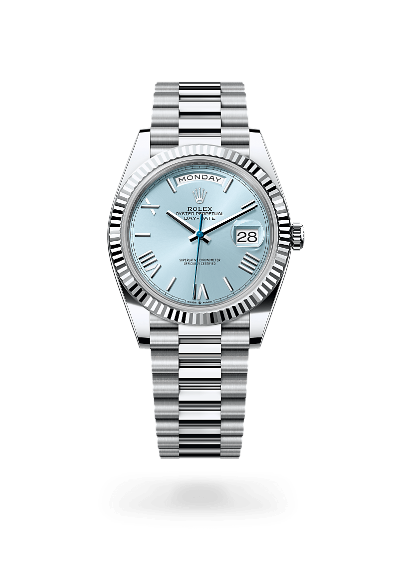 Rolex Day-Date 40 Oyster, 40 mm, platine - Dubail Paris - Vendôme