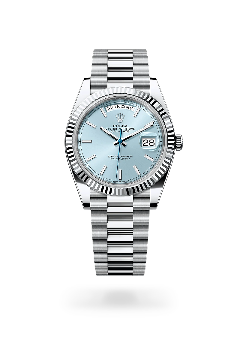 Rolex Day-Date 40 Oyster, 40 mm, platine - Joaillerie Veron Roques