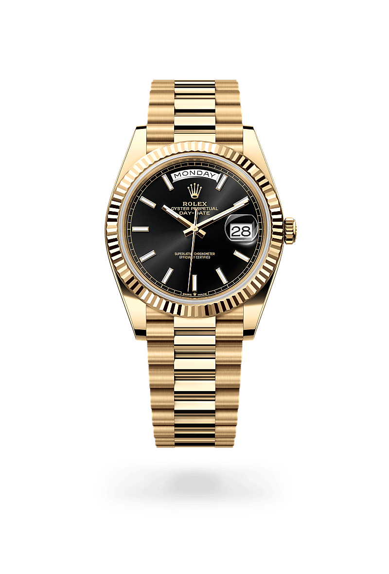Rolex Day-Date 40 Oyster, 40 mm, or jaune - Lombard Horloger