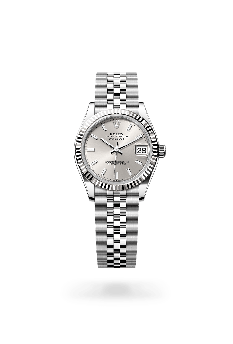 Rolex Datejust 31 Oyster, 31 mm, acier Oystersteel et or gris - Joaillerie Jean Hardy