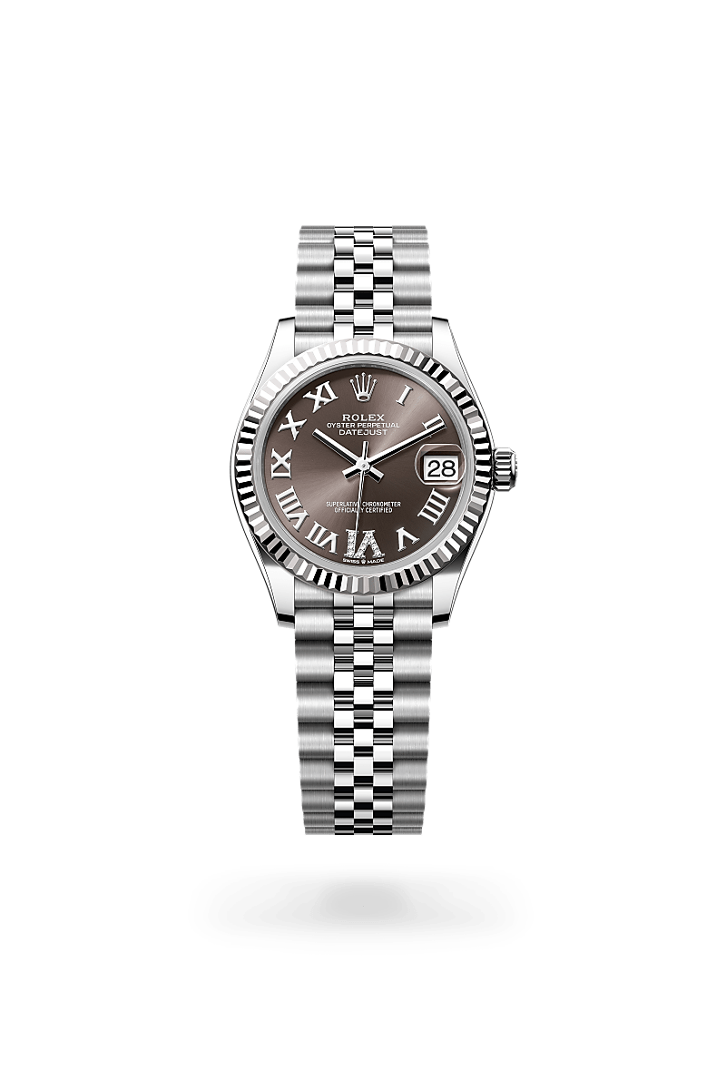Rolex Datejust 31 Oyster, 31 mm, acier Oystersteel et or gris - Joaillerie Jean Hardy