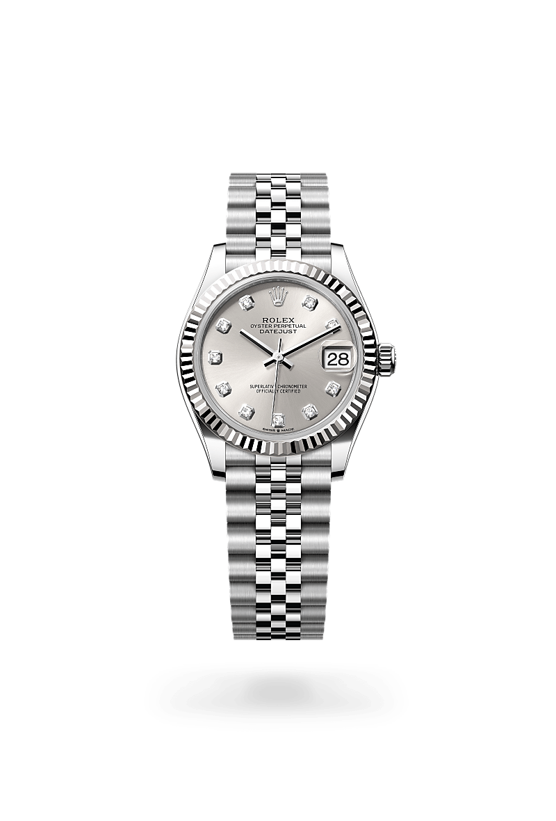 Rolex Datejust 31 Oyster, 31 mm, acier Oystersteel et or gris - Joaillerie Jean Hardy