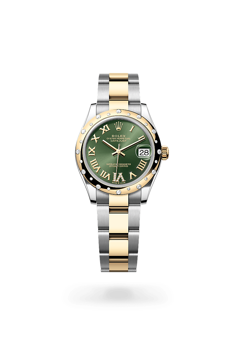 Rolex Datejust 31 Oyster, 31 mm, acier Oystersteel, or jaune et diamants - Maison Sainte-Catherine