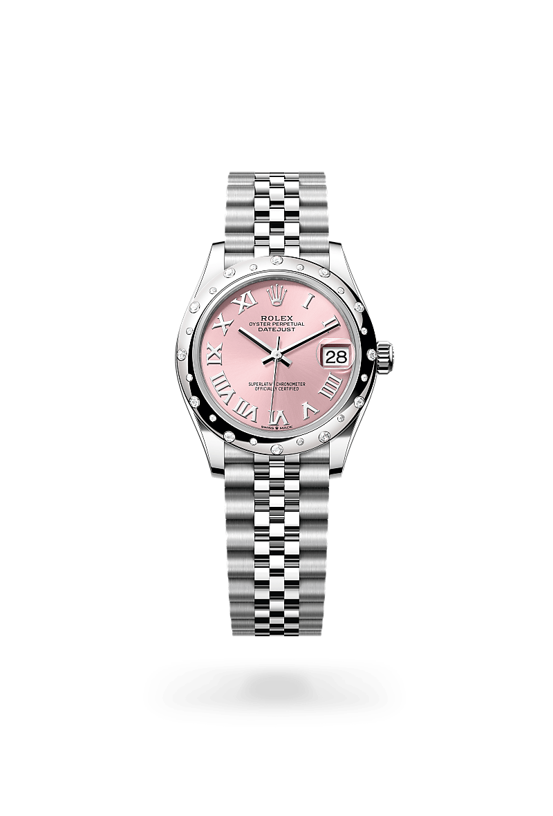 Rolex Datejust 31 Oyster, 31 mm, acier Oystersteel, or gris et diamants - Prieur Rennes