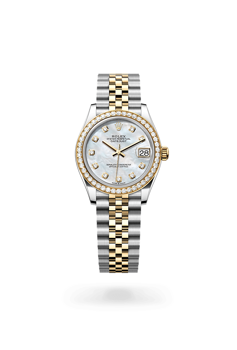 Rolex Datejust 31 Oyster, 31 mm, acier Oystersteel, or jaune et diamants - Maison Sainte-Catherine
