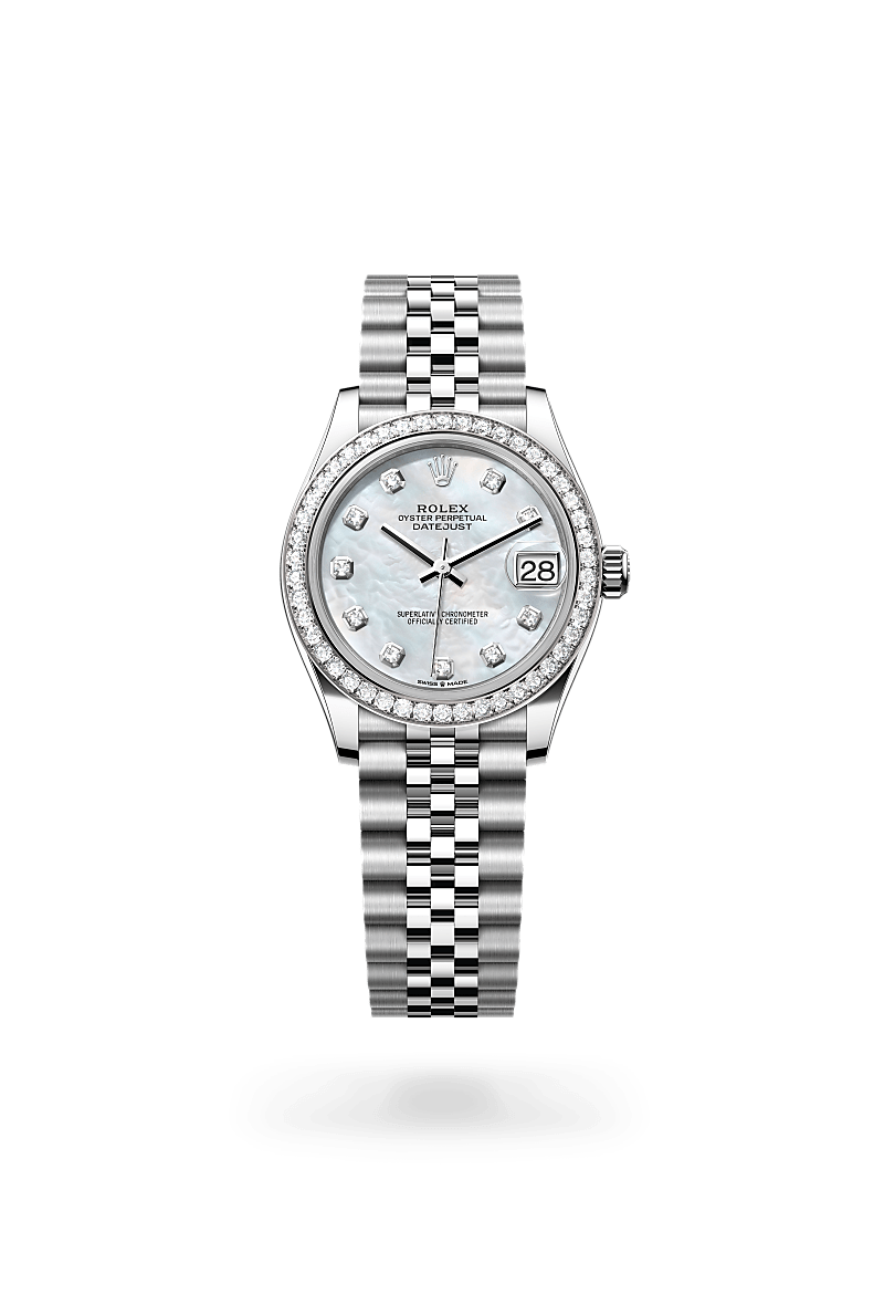 Rolex Datejust 31 Oyster, 31 mm, Oystersteel, white gold and diamonds - El Khayyat Center