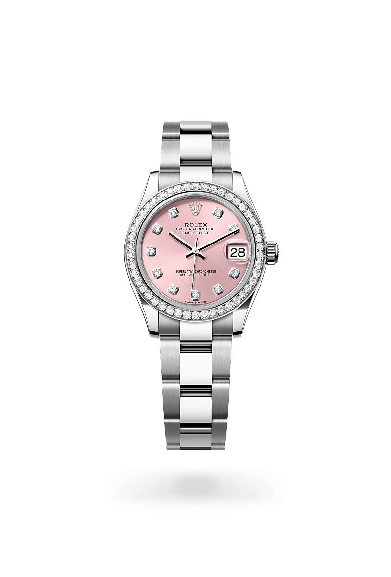 Rolex Datejust 31 Oyster, 31 mm, acier Oystersteel, or gris et diamants - Prieur Rennes