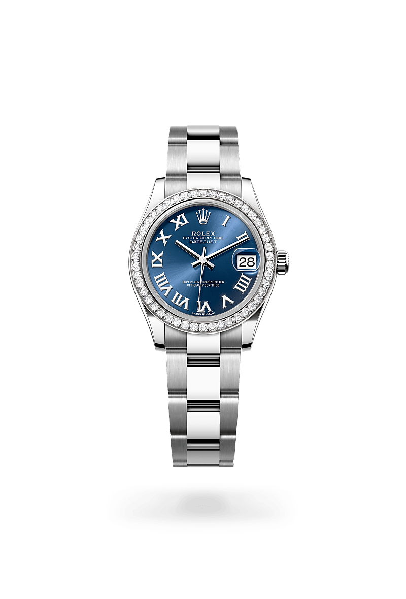 Rolex Datejust 31 Oyster, 31 mm, acier Oystersteel, or gris et diamants - Dubail Paris - Vendôme