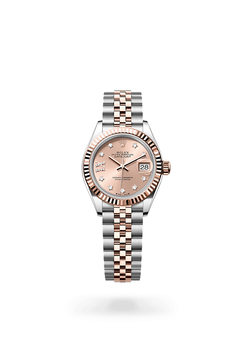 Rolex Lady-Datejust Oyster 28 mm, acier Oystersteel et or Everose - Joaillerie Jean Hardy