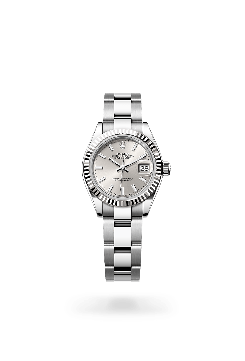 Rolex Lady-Datejust Oyster, 28 mm, acier Oystersteel et or gris - Joaillerie Veron Roques