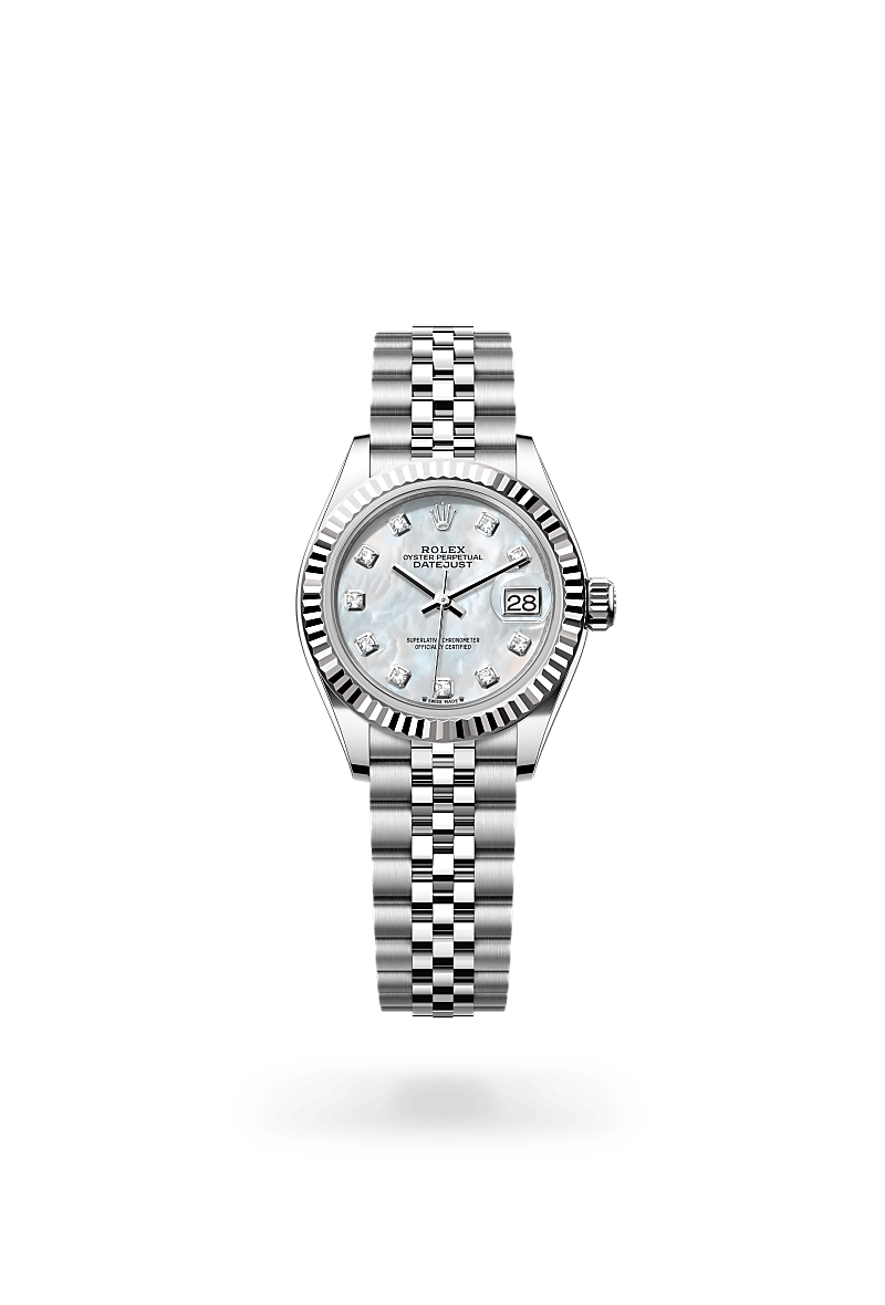 Rolex Lady-Datejust Oyster, 28 mm, acier Oystersteel et or gris - Prieur Rennes