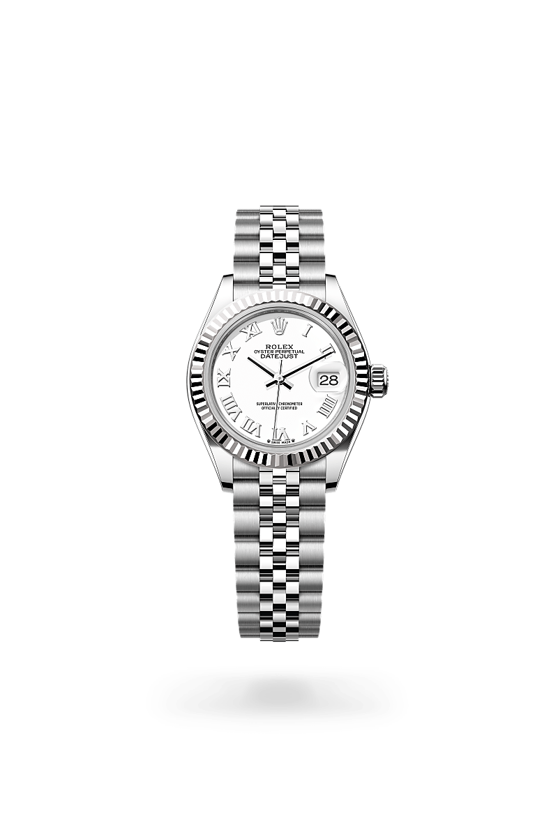 Rolex Lady-Datejust Oyster, 28 mm, acier Oystersteel et or gris - Prieur Rennes