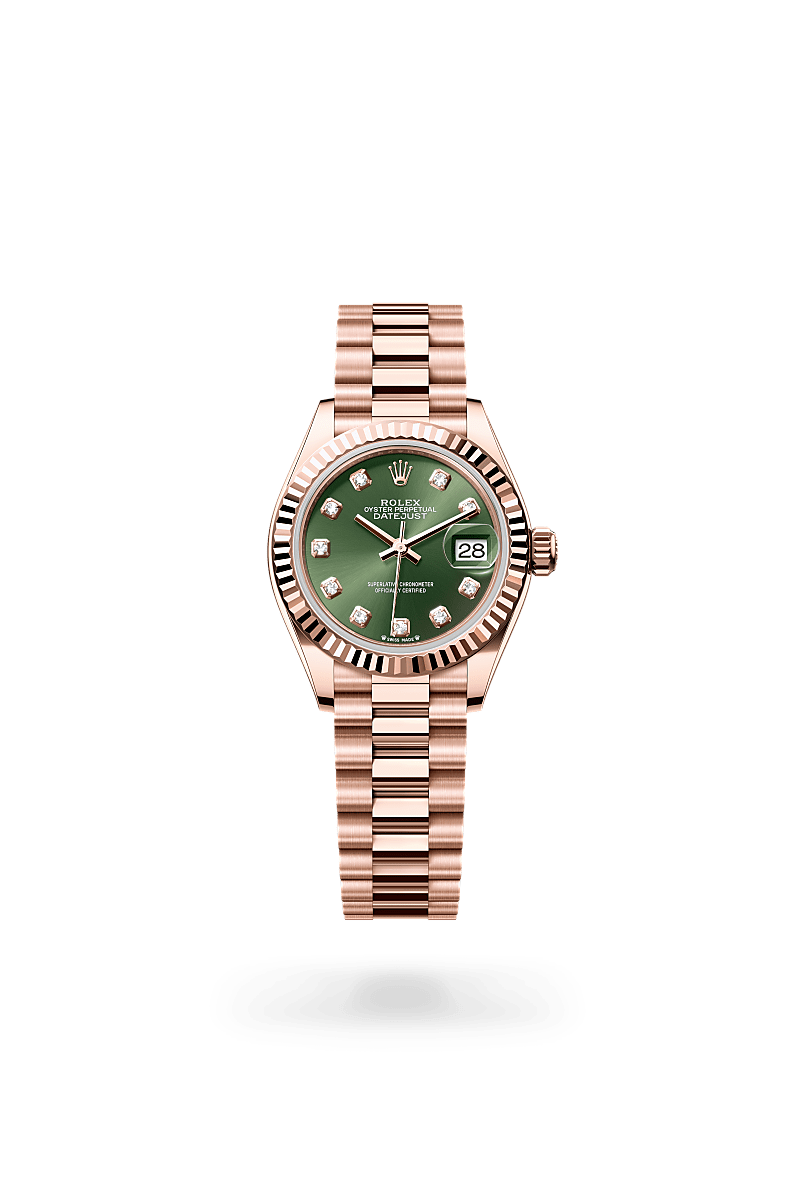 Rolex Lady-Datejust Oyster, 28 mm, or Everose - Lombard Horloger