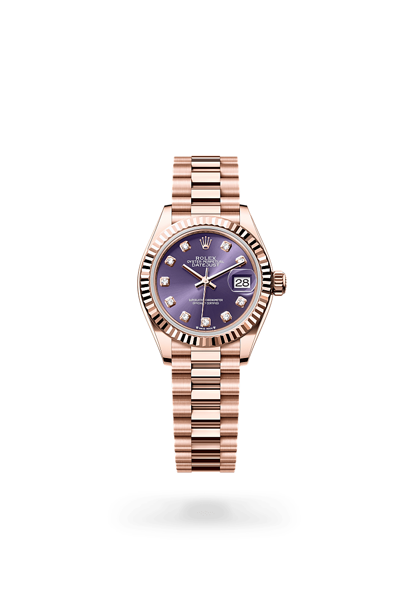 Rolex Lady-Datejust Oyster, 28 mm, or Everose - Maison Sainte-Catherine