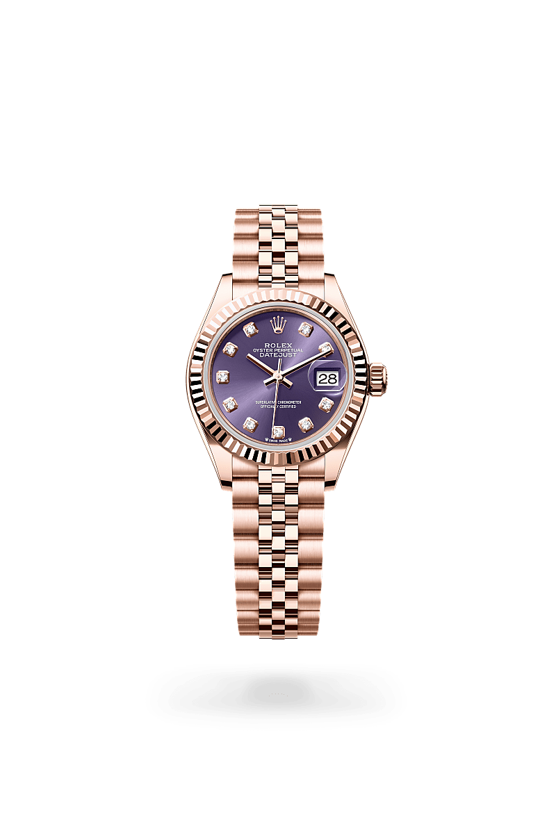 Rolex Lady-Datejust Oyster, 28 mm, or Everose - Lombard Horloger