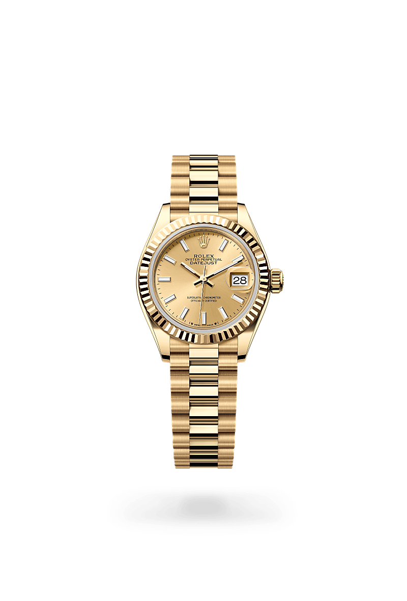 Rolex Lady-Datejust Oyster, 28 mm, or jaune - Lombard Horloger