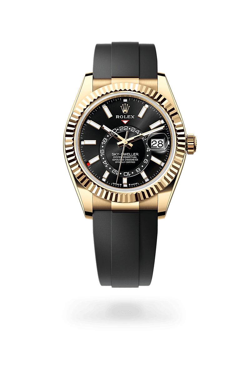 Rolex Sky-Dweller Oyster, 42 mm, or jaune - Joaillerie Jean Hardy