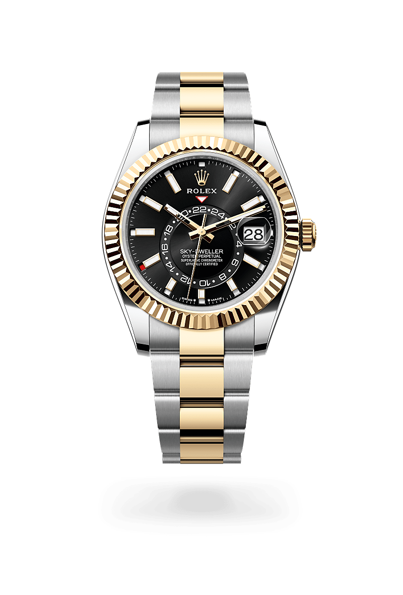 Rolex Sky-Dweller Oyster, 42 mm, acier Oystersteel et or jaune - Joaillerie Veron Roques