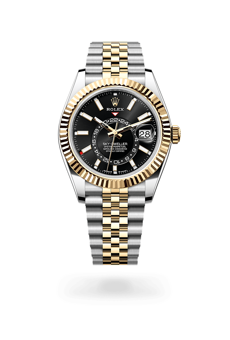 Rolex Sky-Dweller Oyster, 42 mm, acier Oystersteel et or jaune - Ferret Nice