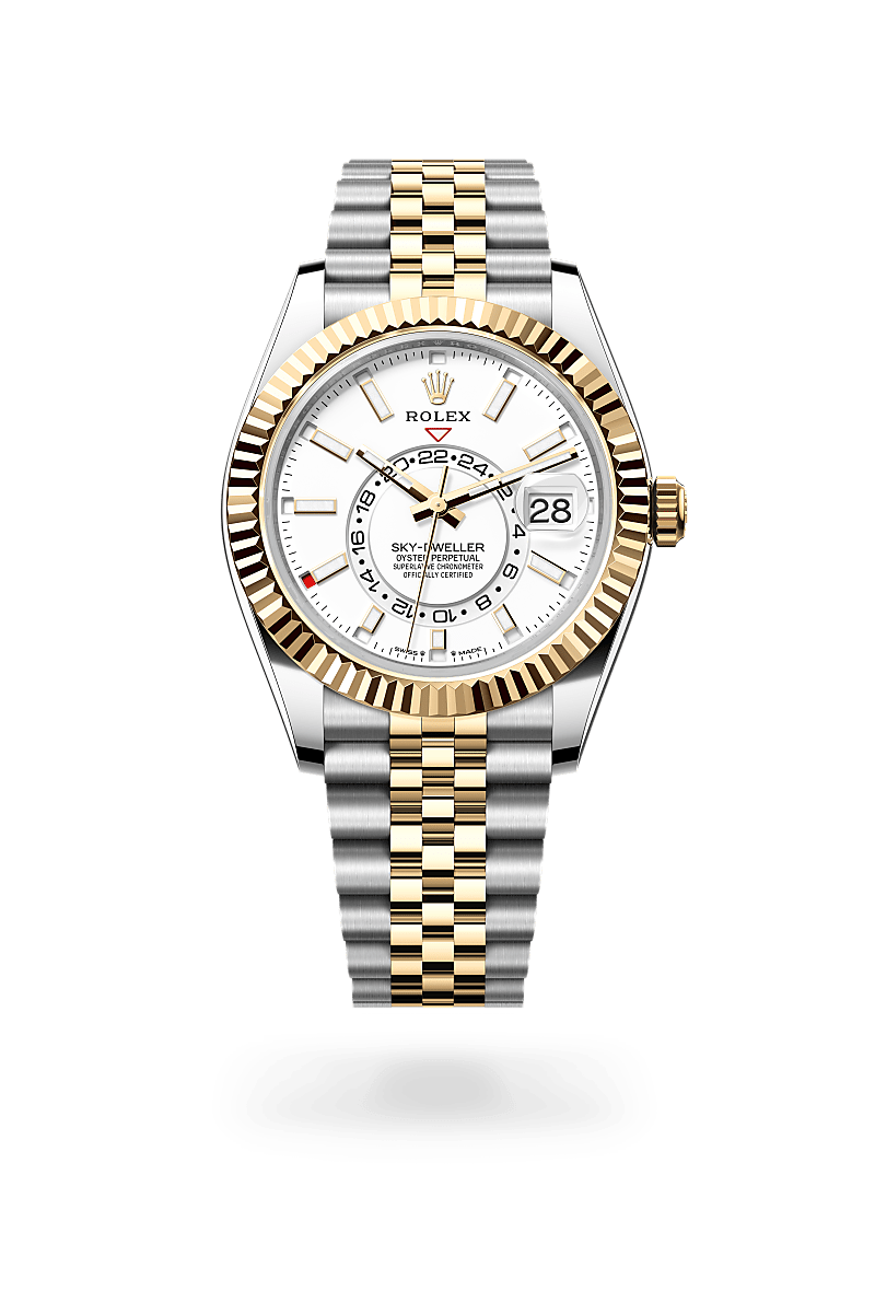Rolex Sky-Dweller Oyster, 42 mm, acier Oystersteel et or jaune - Ferret Nice