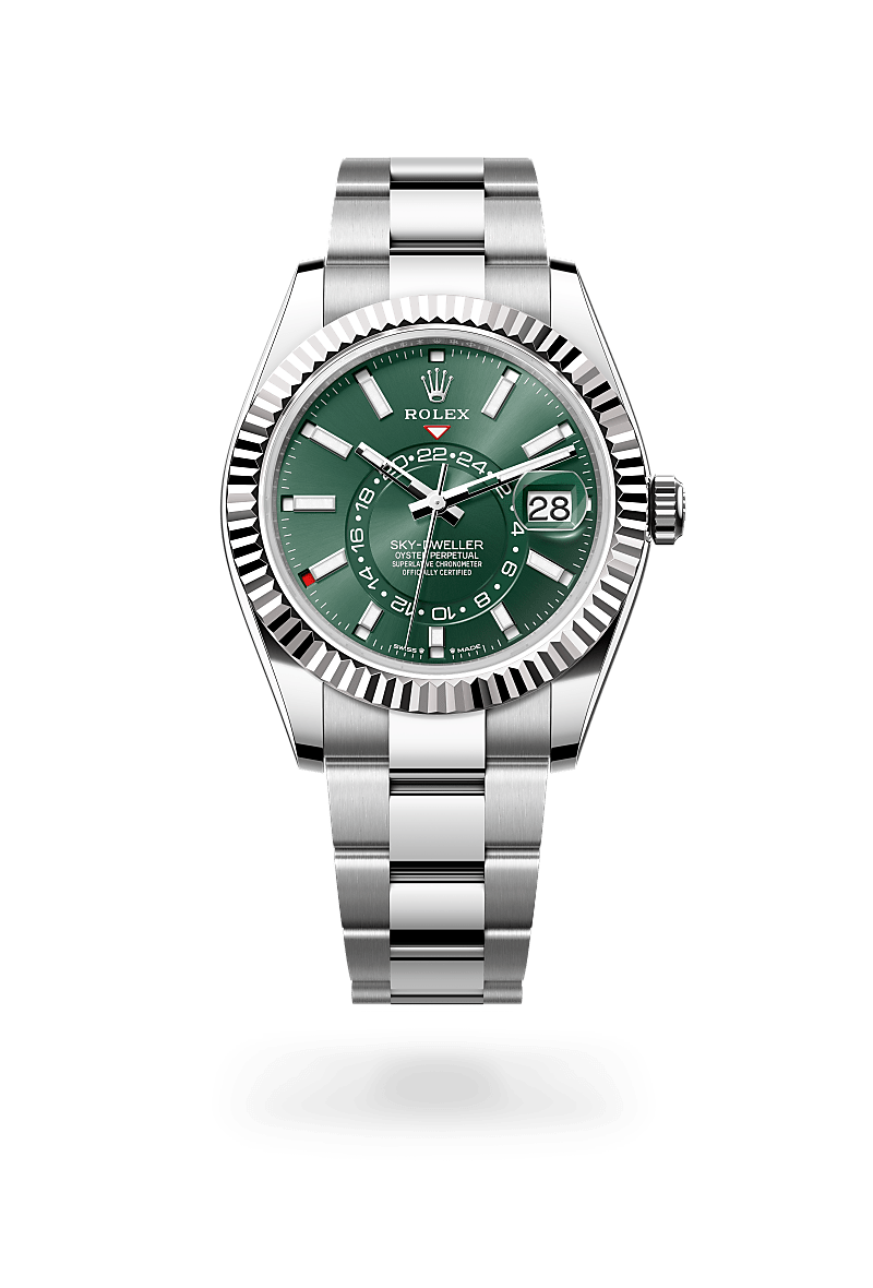 Rolex Sky-Dweller Oyster, 42 mm, acier Oystersteel et or gris - DOUX Joaillier Avignon