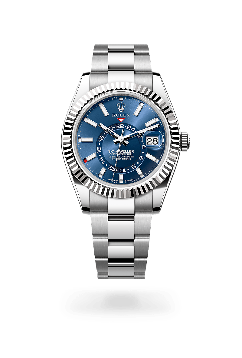 Rolex Sky-Dweller Oyster, 42 mm, acier Oystersteel et or gris - Ferret Nice