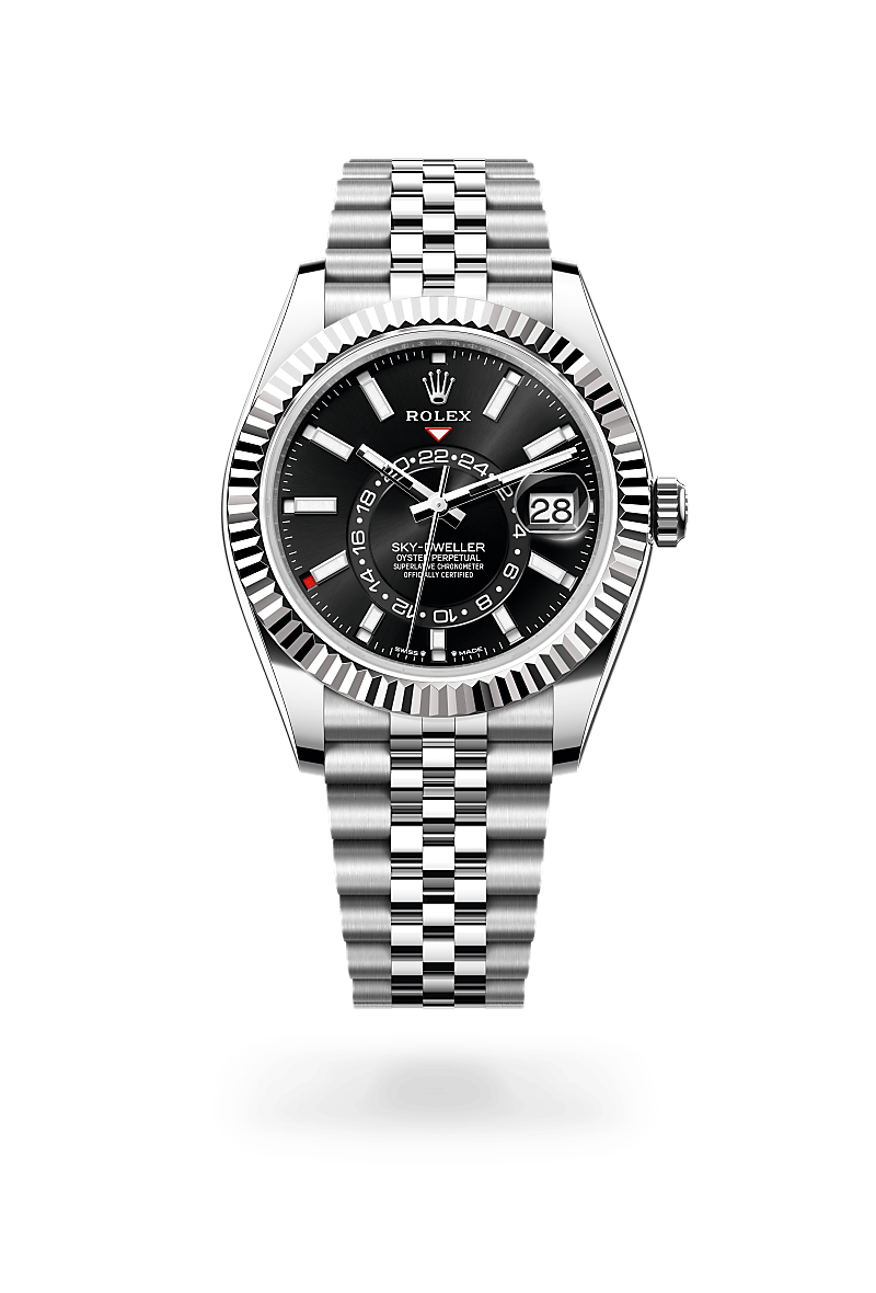 Rolex Sky-Dweller Oyster, 42 mm, acier Oystersteel et or gris - Joaillerie Jean Hardy