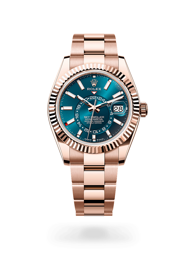 Rolex Sky-Dweller Oyster, 42 mm, or Everose - Joaillerie Jean Hardy