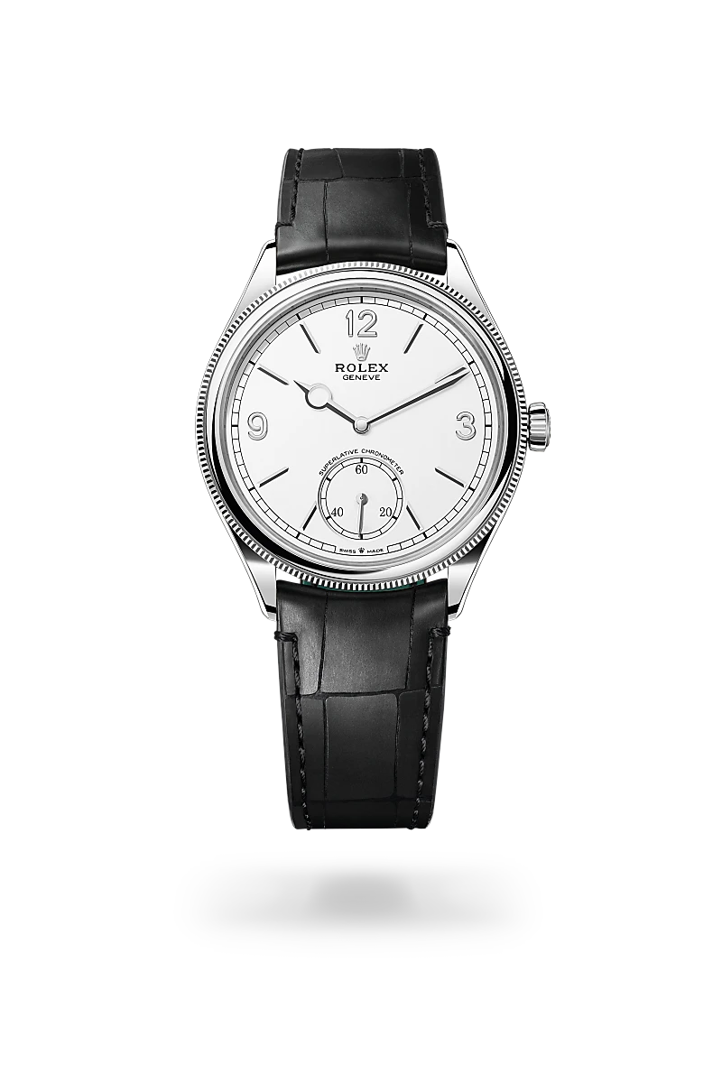 Rolex 1908 39 mm, 18 ct white gold, polished finish - Van Deijl Jewellers